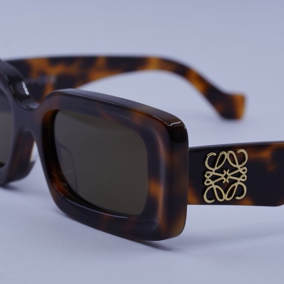 Loewe LW40102F 52E Sunglasses Dark Havana Rectangle Frame, Brown Lenses - Picture 8 of 10